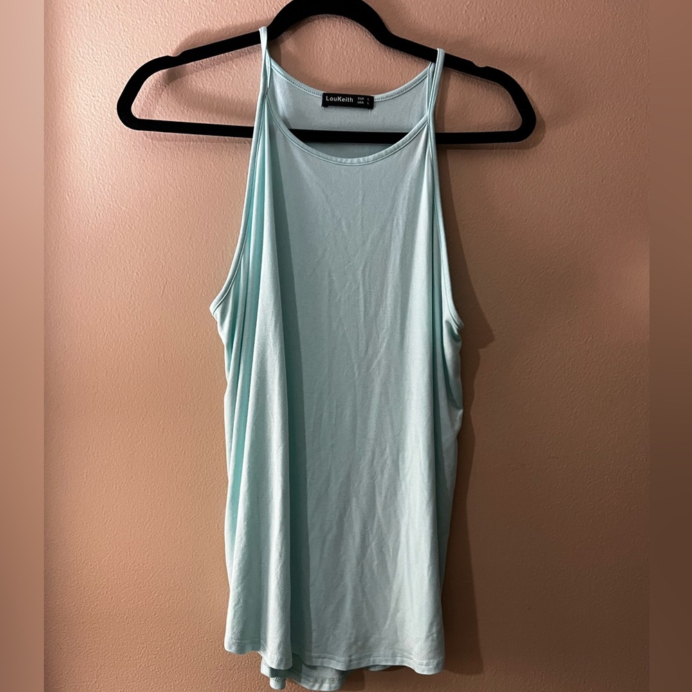 Lou Keith Women's Mint High-Neck Tank Top Size Large